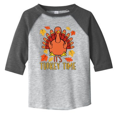 It's Turkey Time Thanksgiving For Women Falling Leaf Toddler Fine Jersey T-Shirt