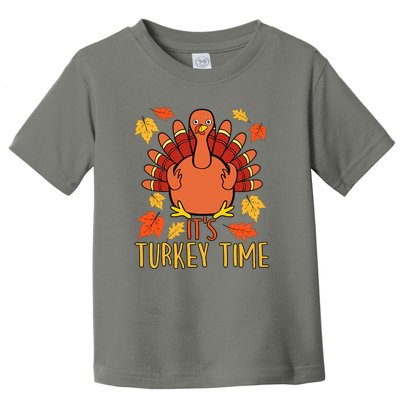 It's Turkey Time Thanksgiving For Women Falling Leaf Toddler T-Shirt