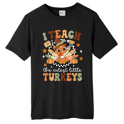 I Teach The Cutest Little Turkeys School Thankful Tall Fusion ChromaSoft Performance T-Shirt