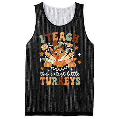 I Teach The Cutest Little Turkeys School Thankful Mesh Reversible Basketball Jersey Tank