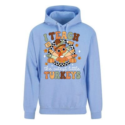 I Teach The Cutest Little Turkeys School Thankful Unisex Surf Hoodie