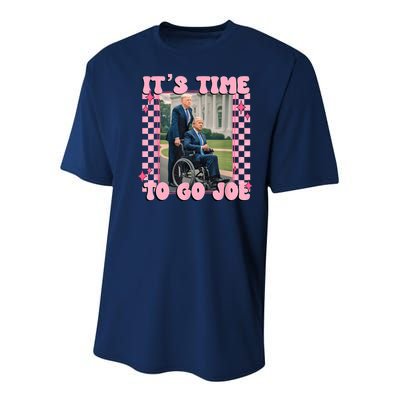 ItS Time To Go Joe Funny Biden Trump Felon Conviction Youth Performance Sprint T-Shirt