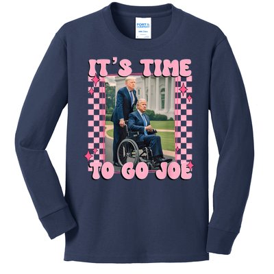 ItS Time To Go Joe Funny Biden Trump Felon Conviction Kids Long Sleeve Shirt