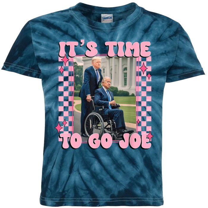 ItS Time To Go Joe Funny Biden Trump Felon Conviction Kids Tie-Dye T-Shirt