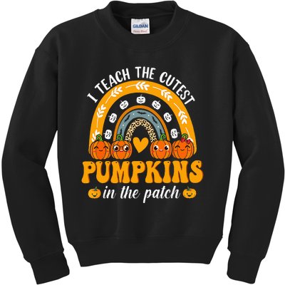 I Teach The Cutest Pumpkins In The Patch Teacher Halloween Kids Sweatshirt