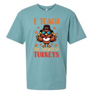 I Teach The Smartest Turkeys Thanksgiving Proud Teacher Job Sueded Cloud Jersey T-Shirt