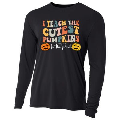 I Teach The Cutest Pumpkins In The Patch Teacher Fall Cooling Performance Long Sleeve Crew