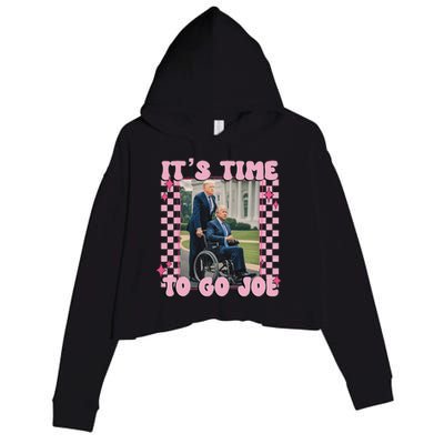 ItS Time To Go Joe Funny Trump 2024 Crop Fleece Hoodie