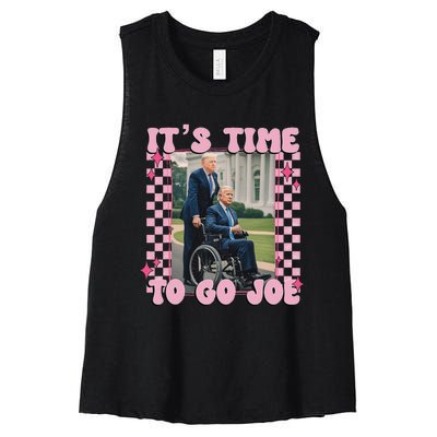 ItS Time To Go Joe Funny Trump 2024 Women's Racerback Cropped Tank