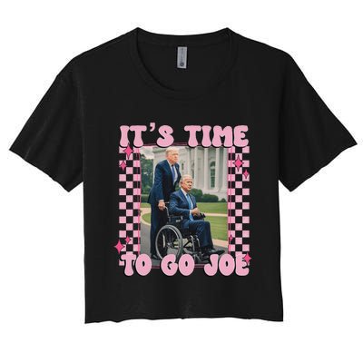 ItS Time To Go Joe Funny Trump 2024 Women's Crop Top Tee