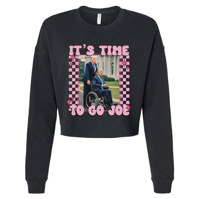 ItS Time To Go Joe Funny Trump 2024 Cropped Pullover Crew