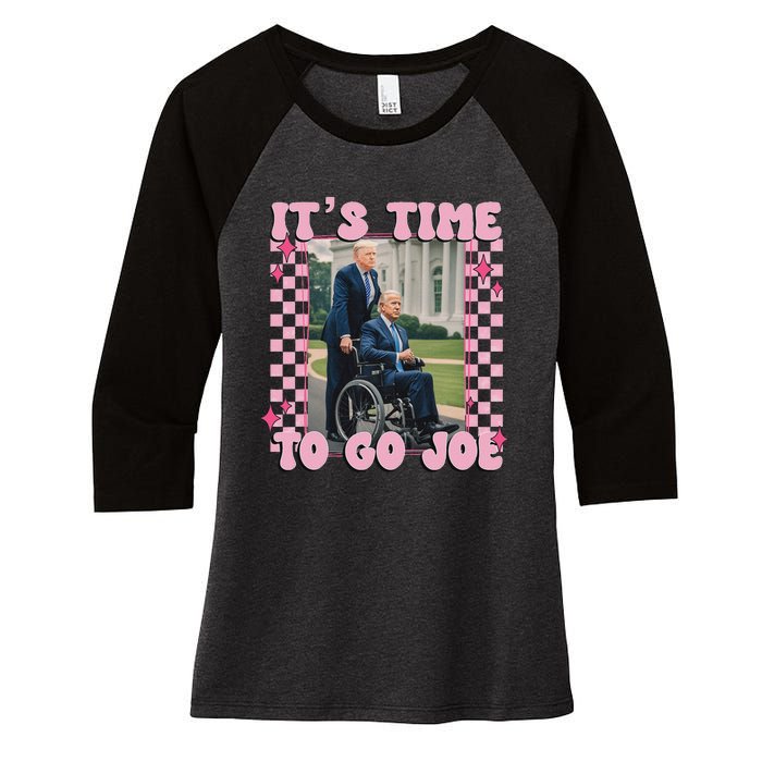 ItS Time To Go Joe Funny Trump 2024 Women's Tri-Blend 3/4-Sleeve Raglan Shirt