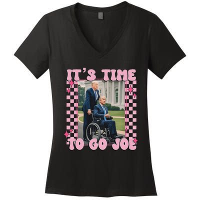 ItS Time To Go Joe Funny Trump 2024 Women's V-Neck T-Shirt