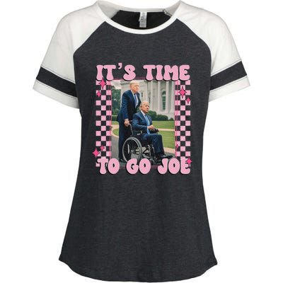 ItS Time To Go Joe Funny Trump 2024 Enza Ladies Jersey Colorblock Tee