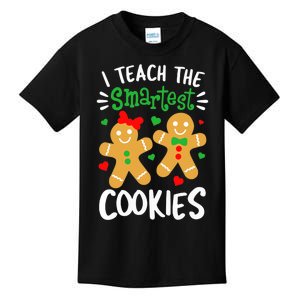 I Teach The Smartest Cookies Funny Teacher Xmas Gingerbread Kids T-Shirt