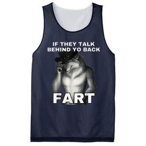 If They Talk Behind Your Back Fart Alpha Wolf Meme Mesh Reversible Basketball Jersey Tank