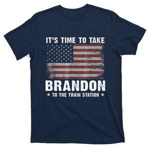 Its Time To Take Brandon To The Train Station America Flag Design T-Shirt