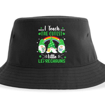 I Teach The Cutest Little Leprechauns Gnome St Patricks Day Sustainable Bucket Hat