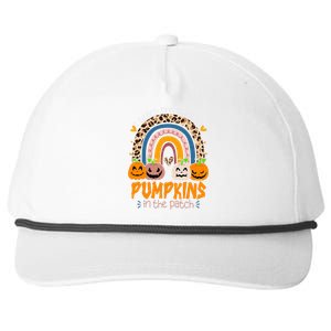 I Teach The Cutest Pumpkins In The Patch Retro Teacher Fall Snapback Five-Panel Rope Hat