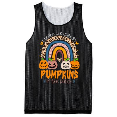 I Teach The Cutest Pumpkins In The Patch Retro Teacher Fall Mesh Reversible Basketball Jersey Tank