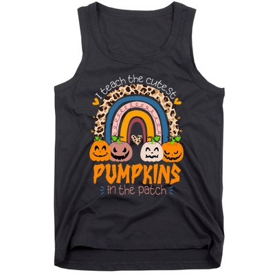 I Teach The Cutest Pumpkins In The Patch Retro Teacher Fall Tank Top