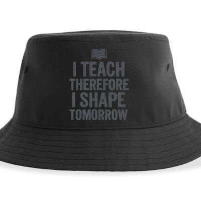I Teach Therefore I Shape Tomorrow Vintage Teacher Sustainable Bucket Hat