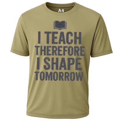 I Teach Therefore I Shape Tomorrow Vintage Teacher Cooling Performance Crew T-Shirt