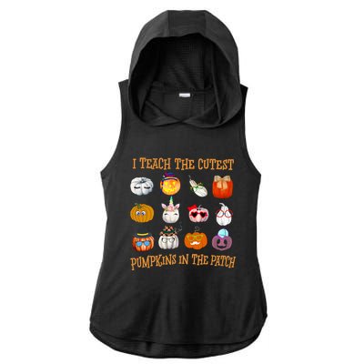 I Teach The Cutest Pumpkin In The Patch Gift Ladies PosiCharge Tri-Blend Wicking Draft Hoodie Tank