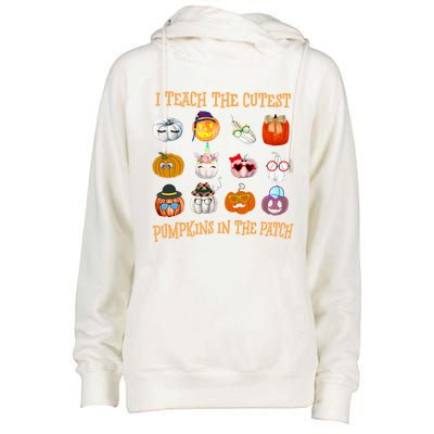 I Teach The Cutest Pumpkin In The Patch Gift Womens Funnel Neck Pullover Hood