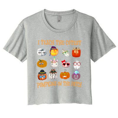 I Teach The Cutest Pumpkin In The Patch Gift Women's Crop Top Tee