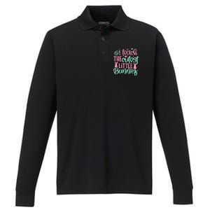 I Teach The Cute Little Bunny Easter Teacher Women Gift Performance Long Sleeve Polo