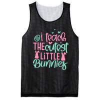 I Teach The Cute Little Bunny Easter Teacher Women Gift Mesh Reversible Basketball Jersey Tank