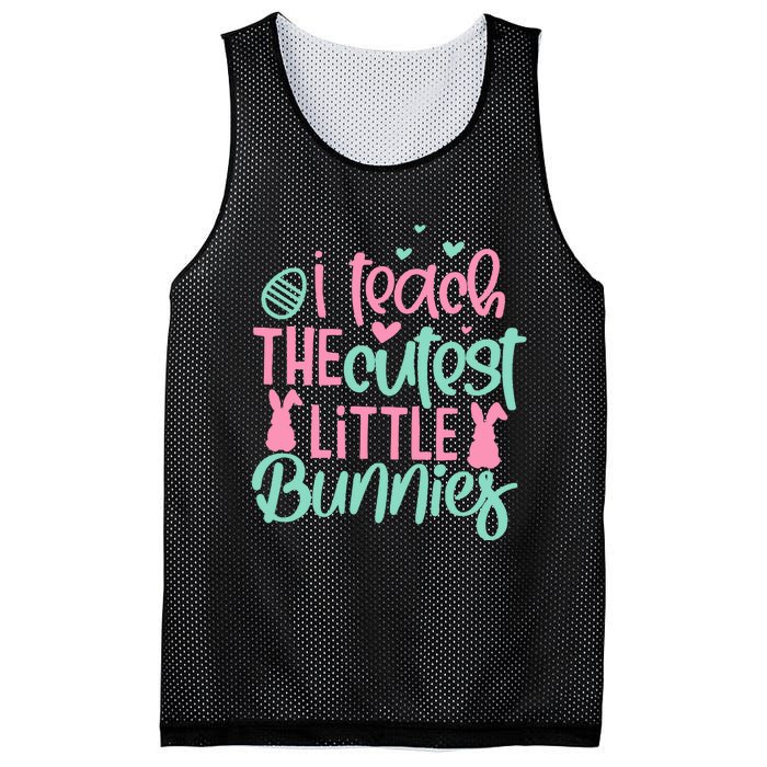 I Teach The Cute Little Bunny Easter Teacher Women Gift Mesh Reversible Basketball Jersey Tank