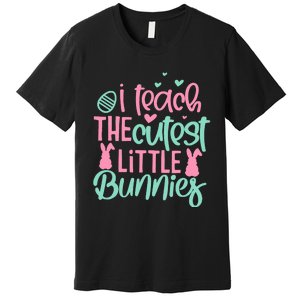 I Teach The Cute Little Bunny Easter Teacher Women Gift Premium T-Shirt