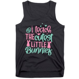 I Teach The Cute Little Bunny Easter Teacher Women Gift Tank Top