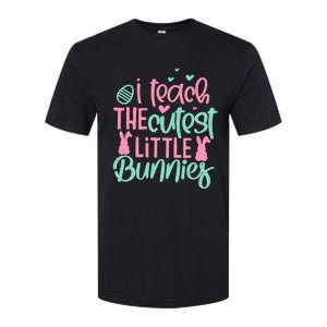 I Teach The Cute Little Bunny Easter Teacher Women Gift Softstyle CVC T-Shirt