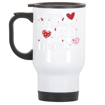 I Teach The Sweetest Hearts Preschool Teacher Valentines Day Gift Stainless Steel Travel Mug