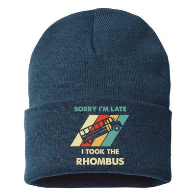 I Took The Rhombus Funny Math Nerd Sustainable Knit Beanie