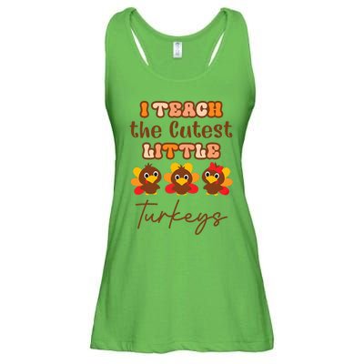 I Teach The Cutest Little Turkeys Teacher Thanksgiving Ladies Essential Flowy Tank