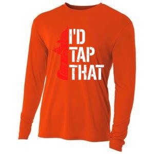 ID Tap That Fire Hydrant Funny Firefighter Adult Humor Gift Cooling Performance Long Sleeve Crew