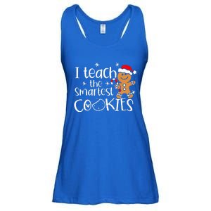 I Teach The Smartest Cookies Christmas Gingerbread Santa Hat  Ladies Essential Flowy Tank