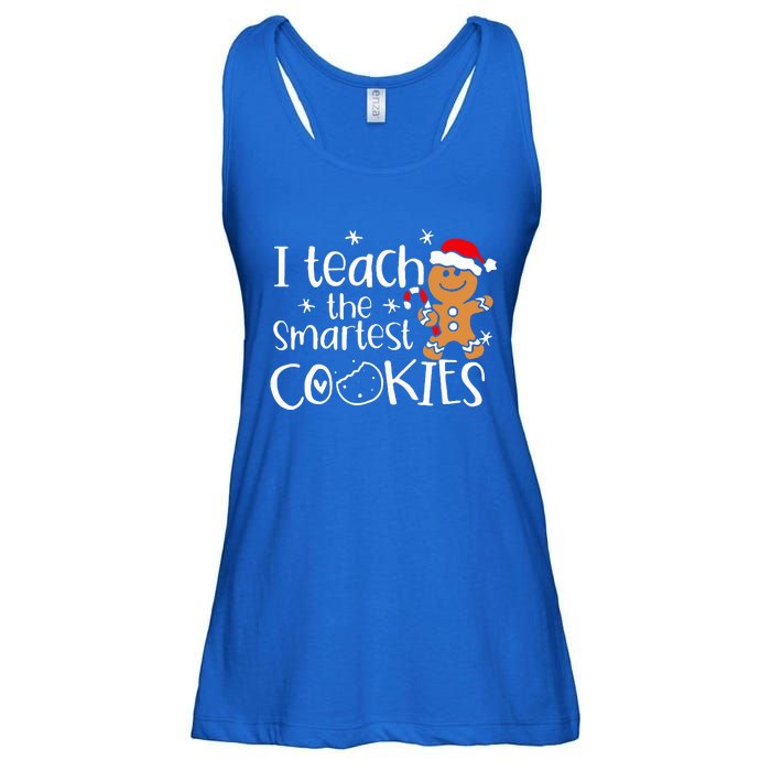 I Teach The Smartest Cookies Christmas Gingerbread Santa Hat  Ladies Essential Flowy Tank