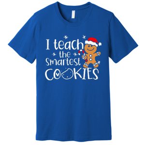 I Teach The Smartest Cookies Christmas Gingerbread Santa Hat  Premium T-Shirt