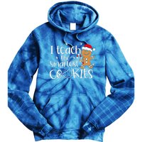 I Teach The Smartest Cookies Christmas Gingerbread Santa Hat  Tie Dye Hoodie