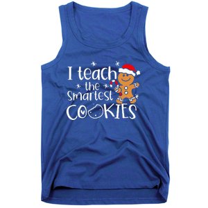 I Teach The Smartest Cookies Christmas Gingerbread Santa Hat  Tank Top