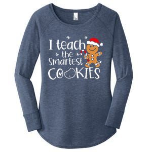 I Teach The Smartest Cookies Christmas Gingerbread Santa Hat  Women's Perfect Tri Tunic Long Sleeve Shirt