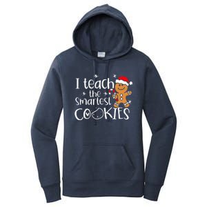 I Teach The Smartest Cookies Christmas Gingerbread Santa Hat  Women's Pullover Hoodie