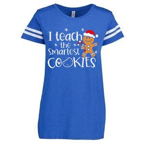 I Teach The Smartest Cookies Christmas Gingerbread Santa Hat  Enza Ladies Jersey Football T-Shirt