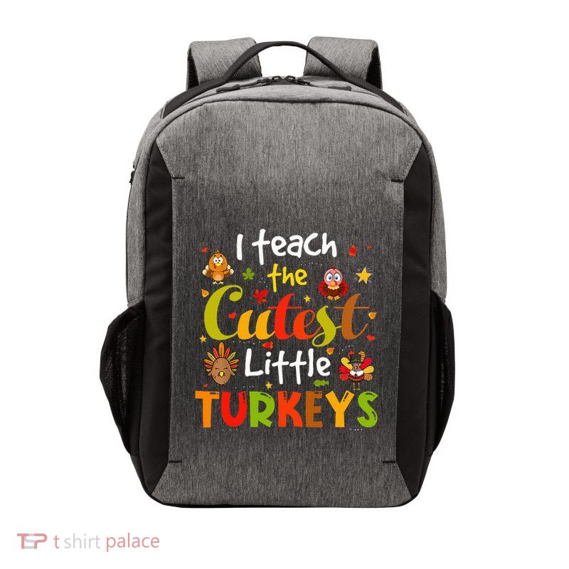 I Teach The Cutest Little Turkeys Pre K Teacher Thanksgiving Vector Backpack