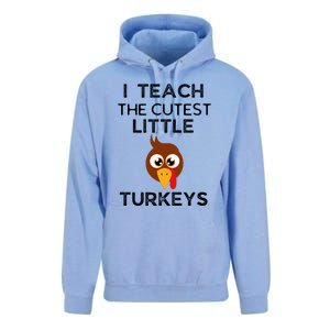 I Teach The Cutest Little Turkeys Teacher Thanksgiving Unisex Surf Hoodie